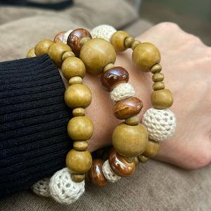 5 for$20🛍️ Bracelets 3 wooden and crocheted beads